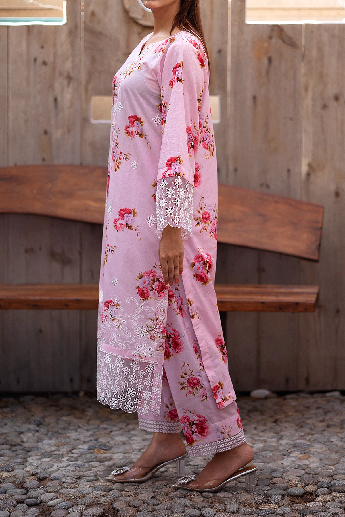 Floral Fantasy 3 Piece Unstitched Chikankari Suit