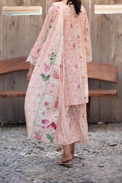 Apricot Bliss 3 Piece Unstitched chikankari