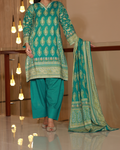 Teal Treasure Lawn Digital Print 3 Piece Unstitched Suit