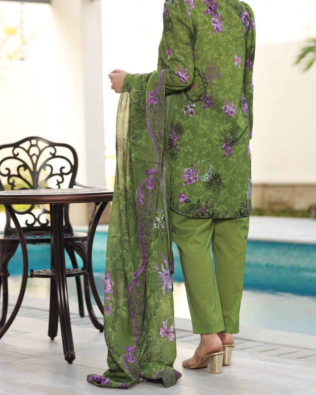 Olive Garden Lawn Digital Print Unstitched Suit Set