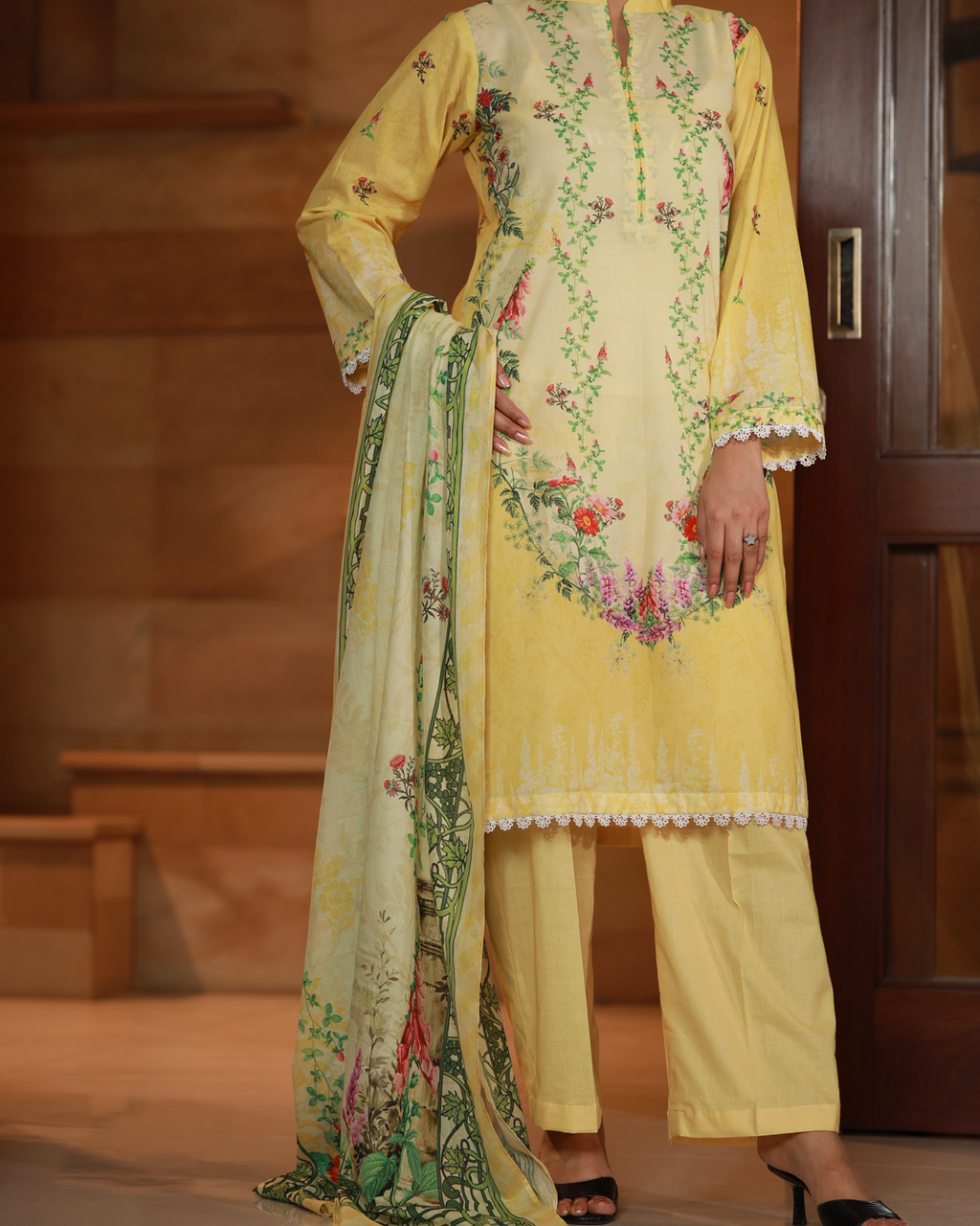 Sunshine Garden Lawn Digital Print 3 Piece Unstitched Suit