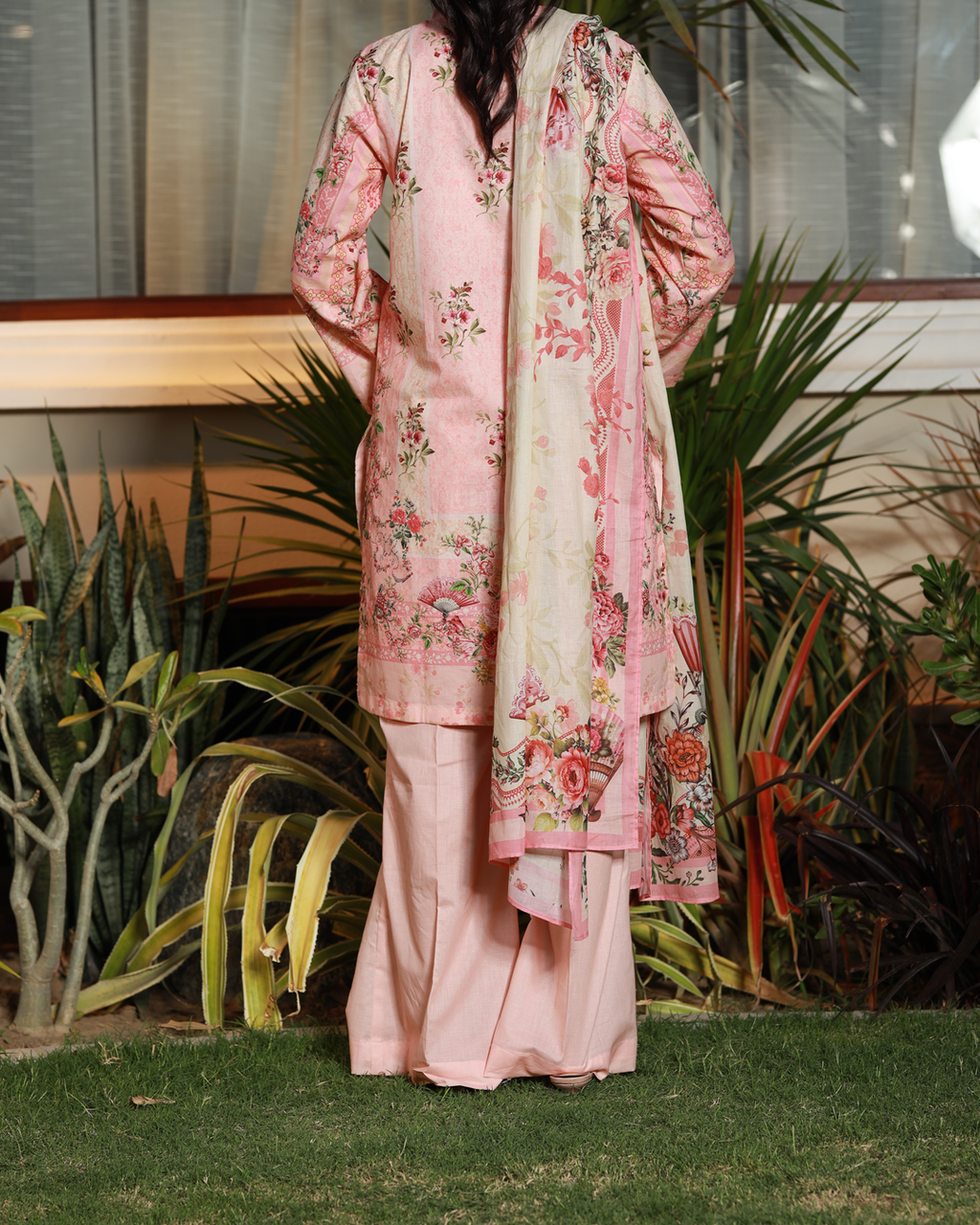 Peachy Mist Lawn Digital Print 3 Piece Unstitched Suit