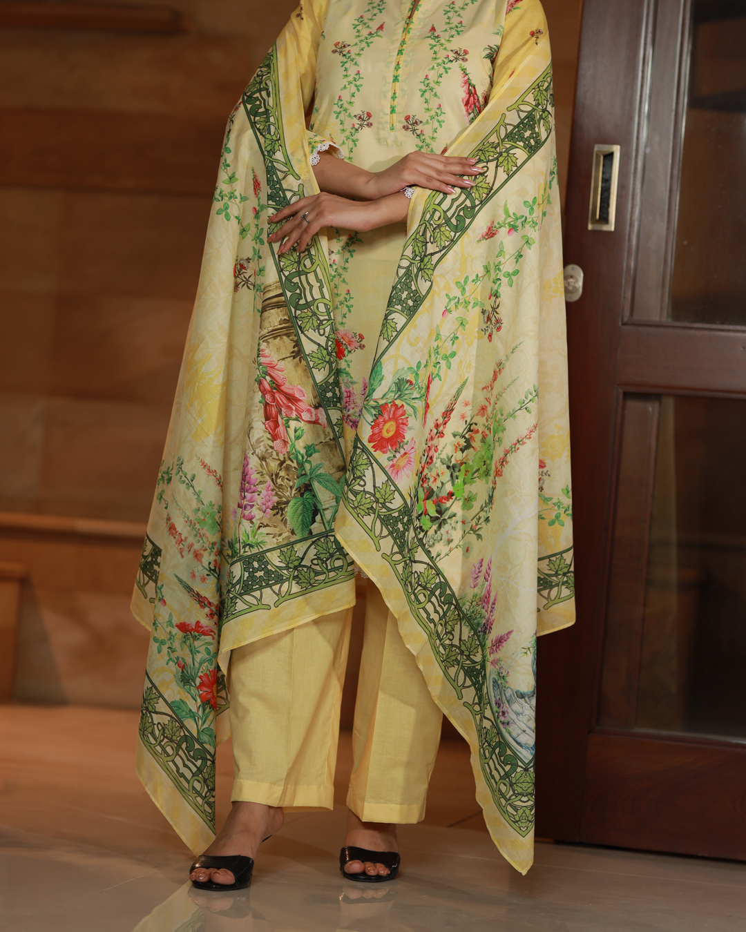 Sunshine Garden Lawn Digital Print 3 Piece Unstitched Suit