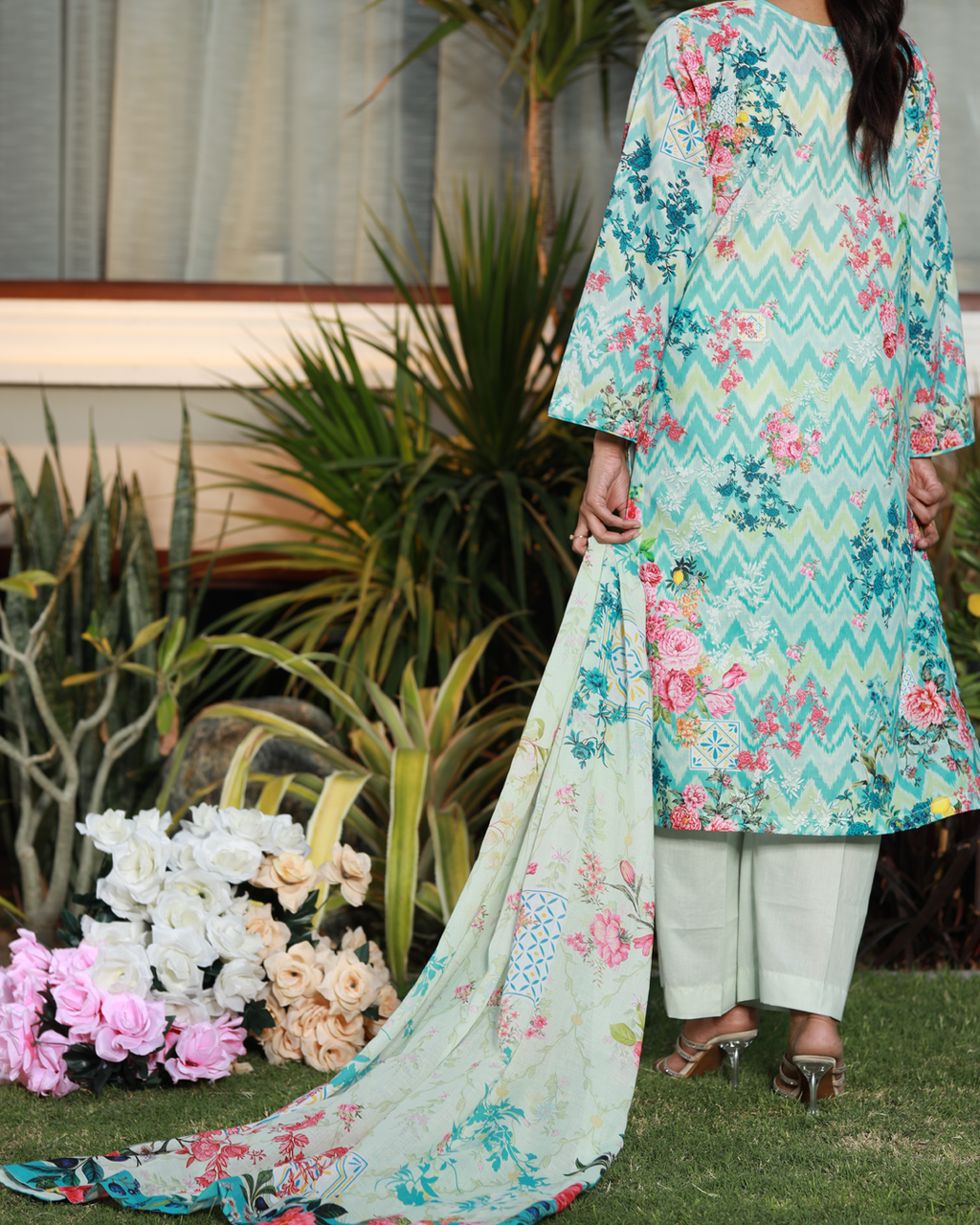 Aqua Breeze Lawn Digital Print 3 Piece Unstitched Suit