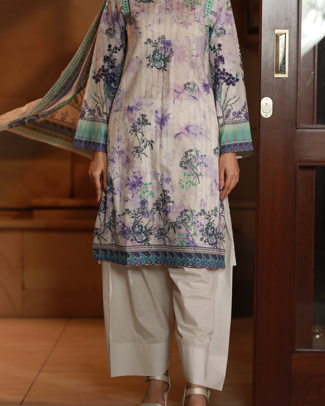 Lavender Mist Lawn Digital Print 3 Piece Unstitched Suit