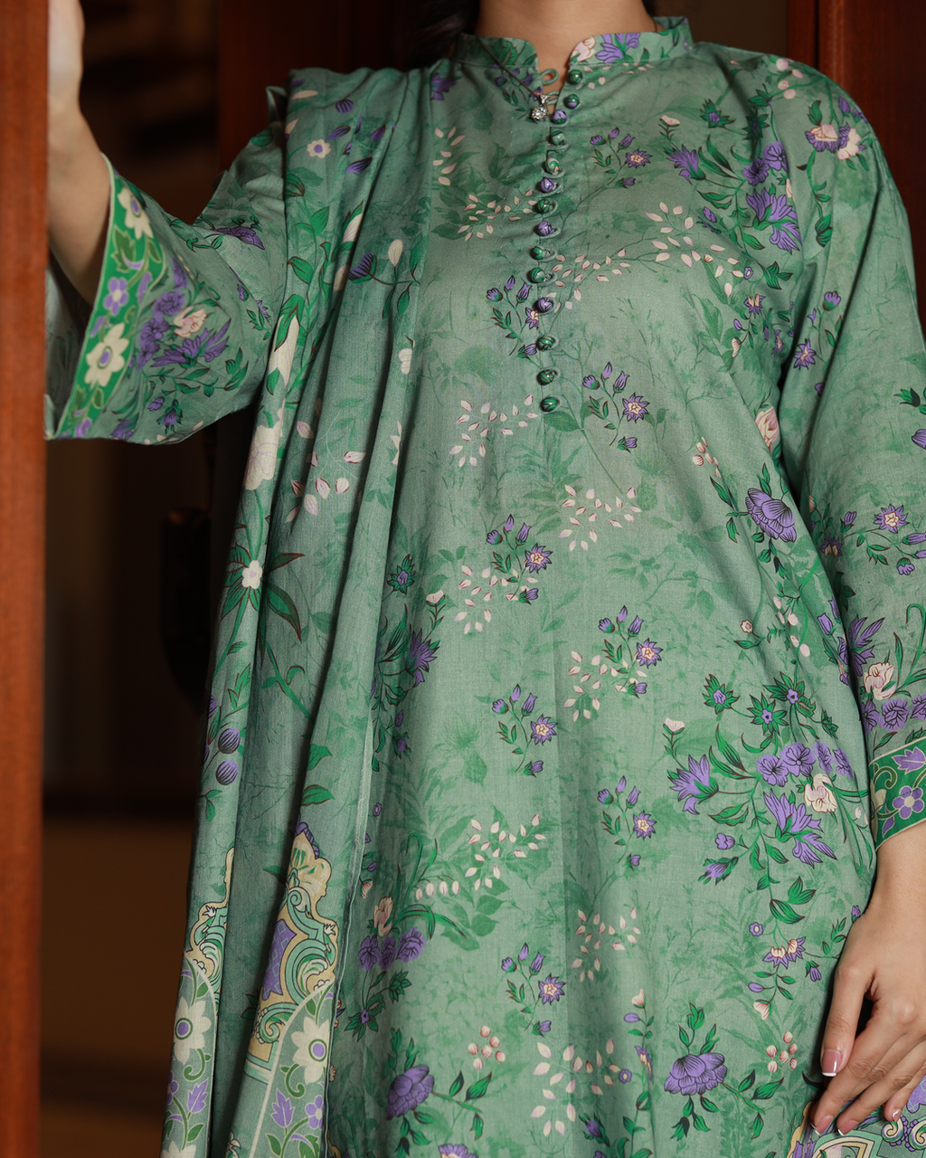 Sage Bloom Lawn Digital Print 3 Piece Unstitched Suit