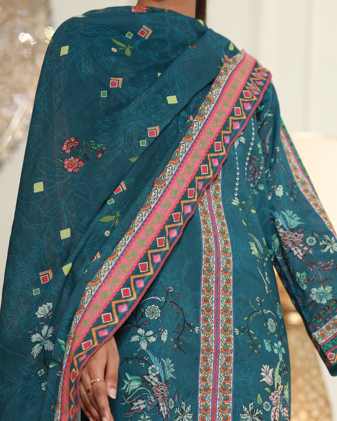 Spring Crush Lawn Digital Print Unstitched Suit Set