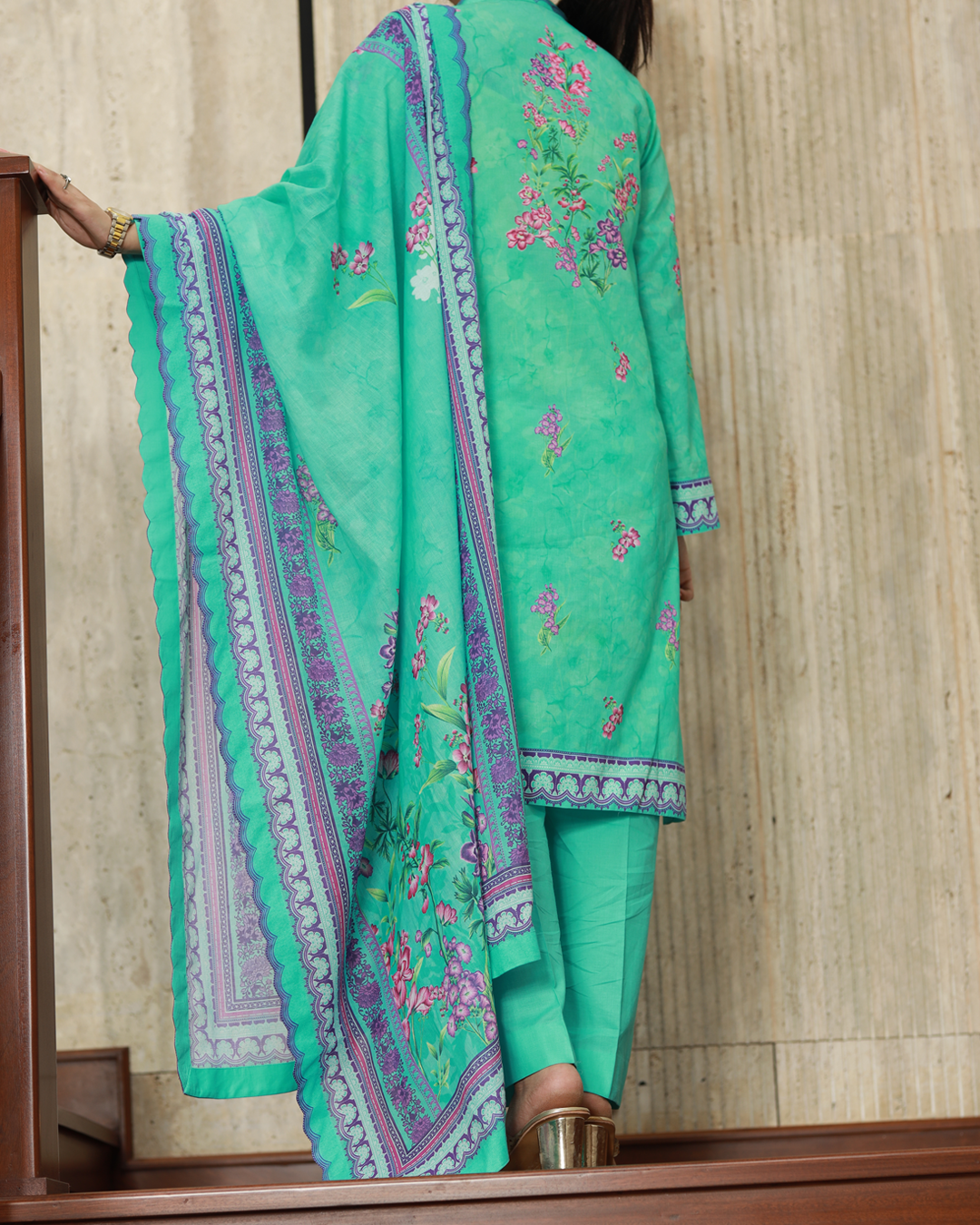 Petal And Sunshine Lawn Digital Print Unstitched Suit Set