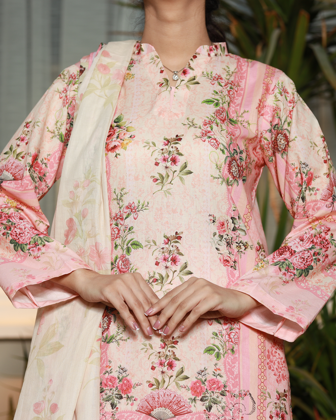 Peachy Mist Lawn Digital Print 3 Piece Unstitched Suit