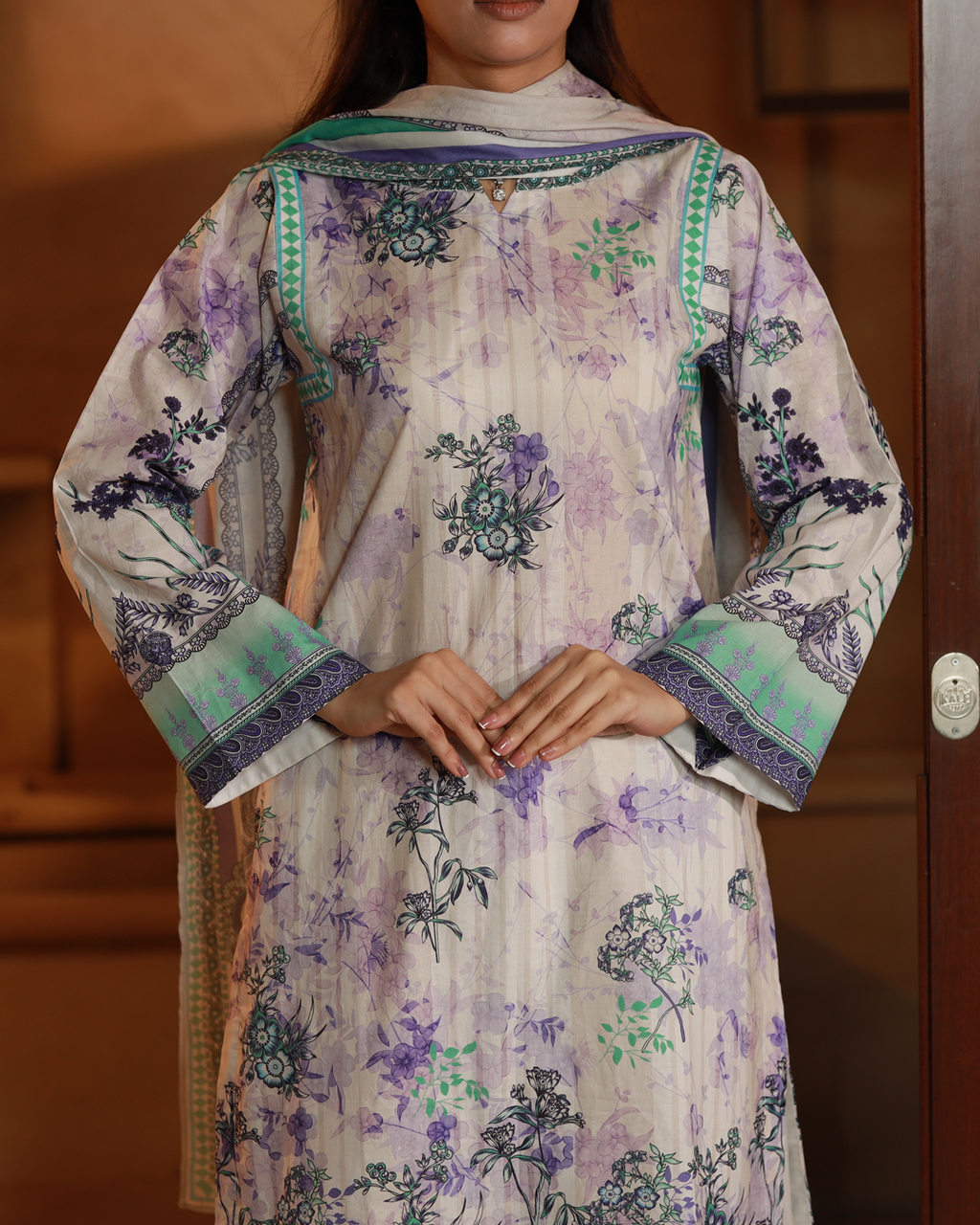 Lavender Mist Lawn Digital Print 3 Piece Unstitched Suit