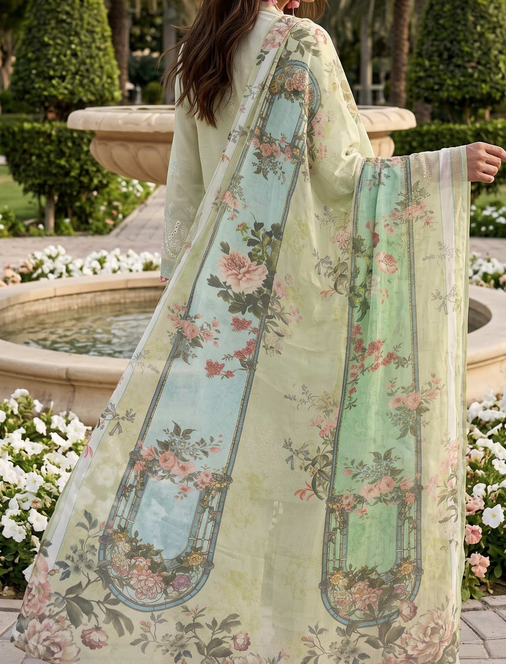 Petal Thread 3 Piece Unstitched Embroidered Cotton Lawn