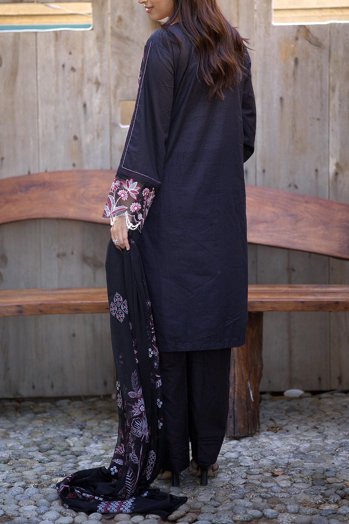 Embroidered Unstitched Lawn Cotton Suits - 3 Piece Suit Collection | Onyx Petal by Chamelistudio