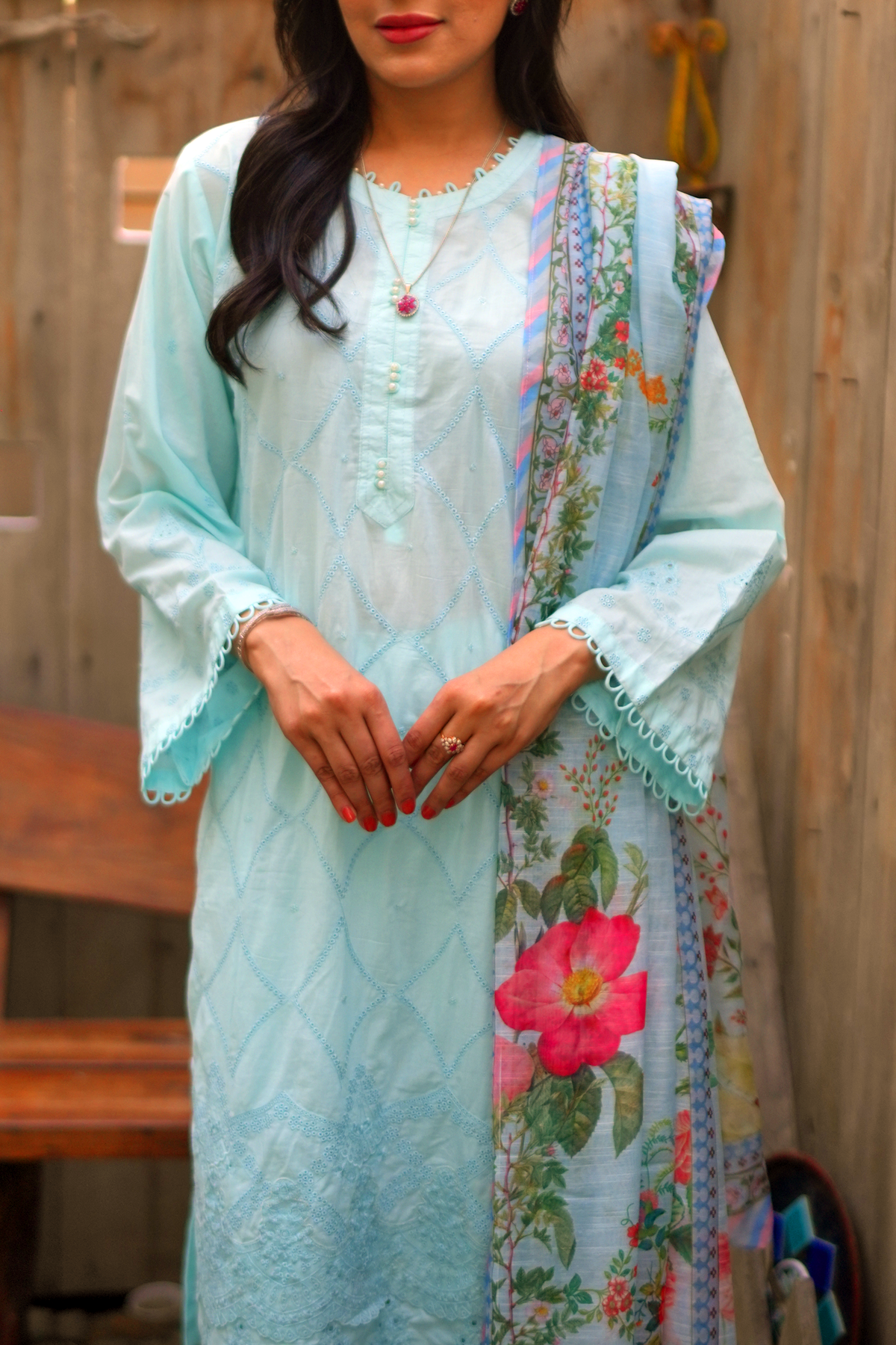 Cool Breeze 3 Piece Unstitched Embroidered Cotton Lawn