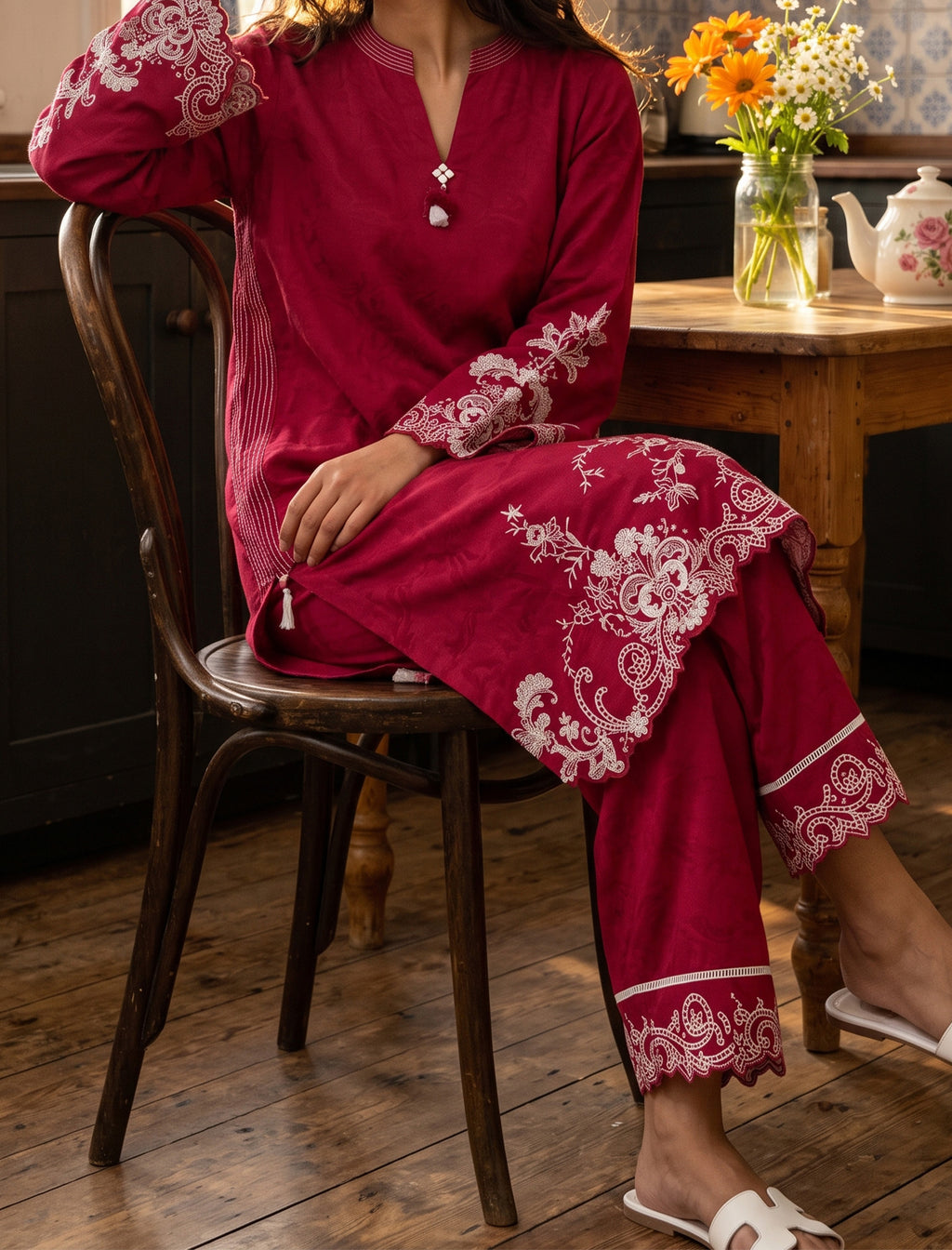 ROSETTE - 2 PIECE EMBROIDERED SUIT