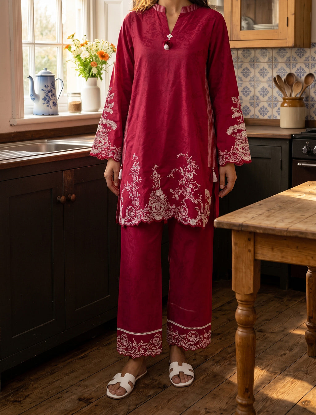 ROSETTE - 2 PIECE EMBROIDERED SUIT