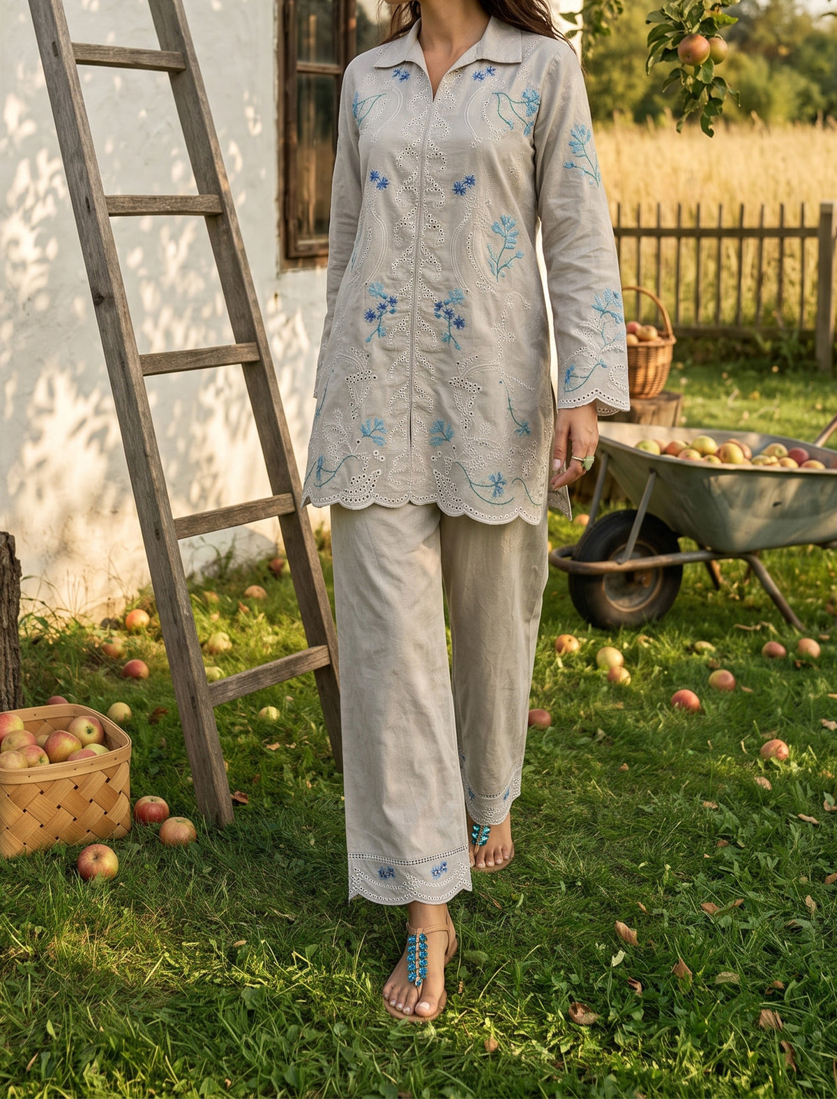 ASH BLOSSOM  - 2 PIECE EMBROIDERED SUIT
