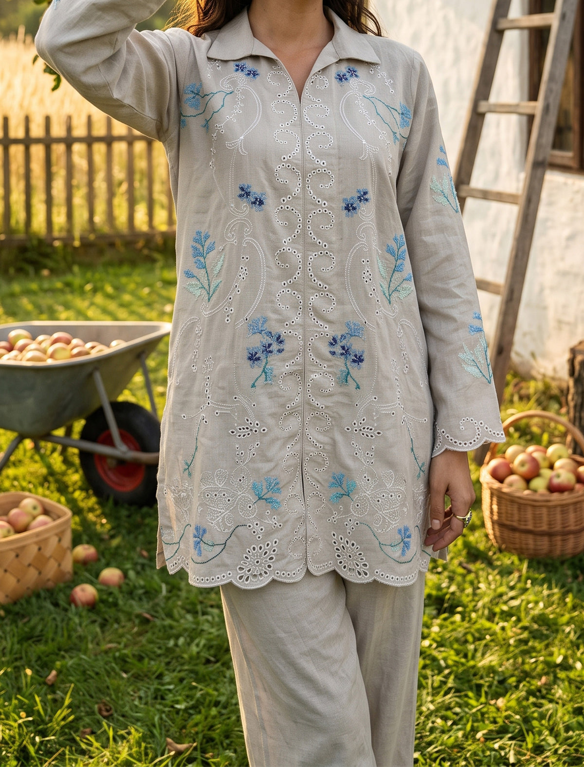 ASH BLOSSOM  - 2 PIECE EMBROIDERED SUIT