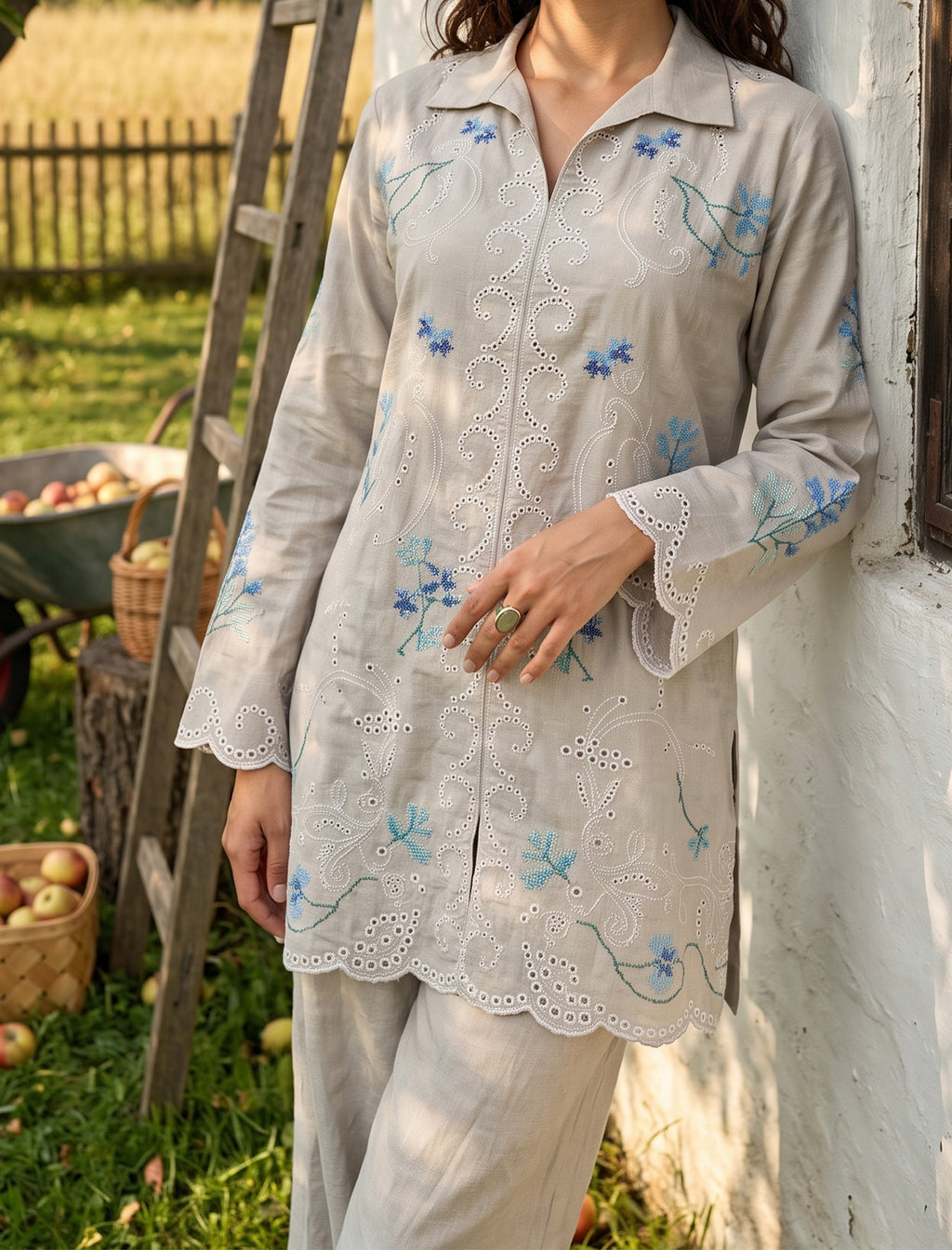 ASH BLOSSOM  - 2 PIECE EMBROIDERED SUIT