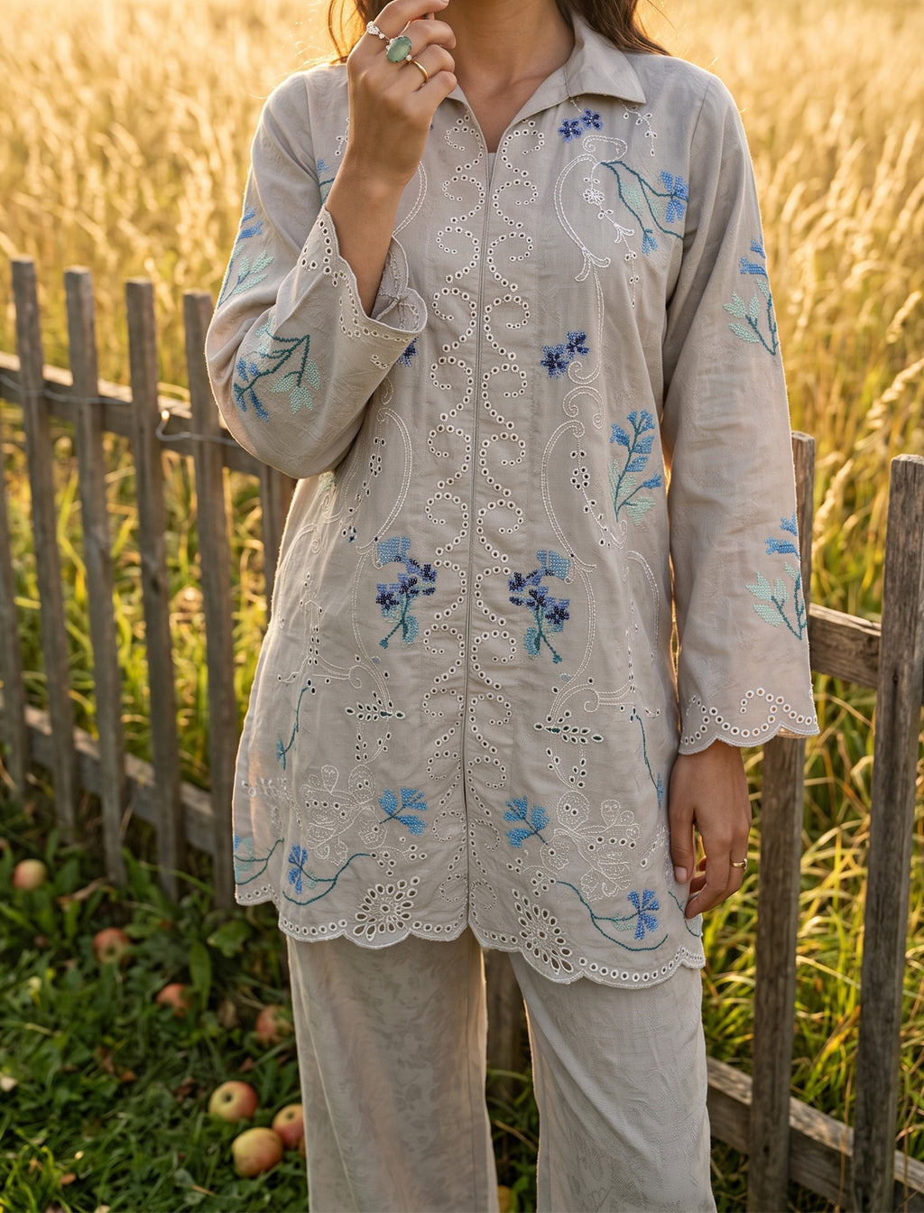 ASH BLOSSOM  - 2 PIECE EMBROIDERED SUIT