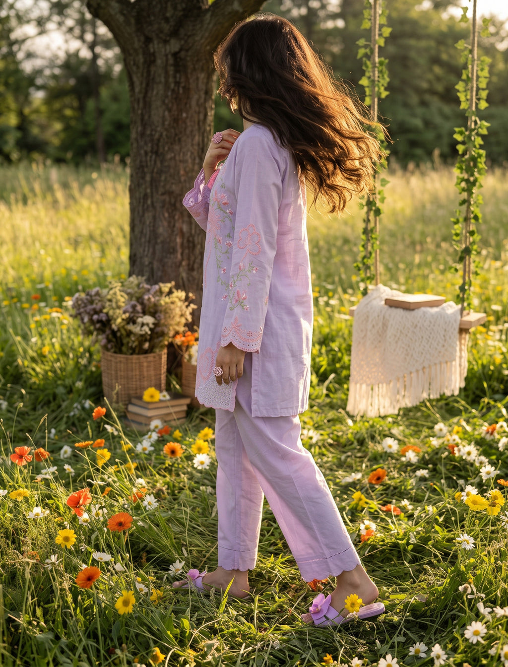 ROSY VINE - 2 PIECE EMBROIDERED SUIT