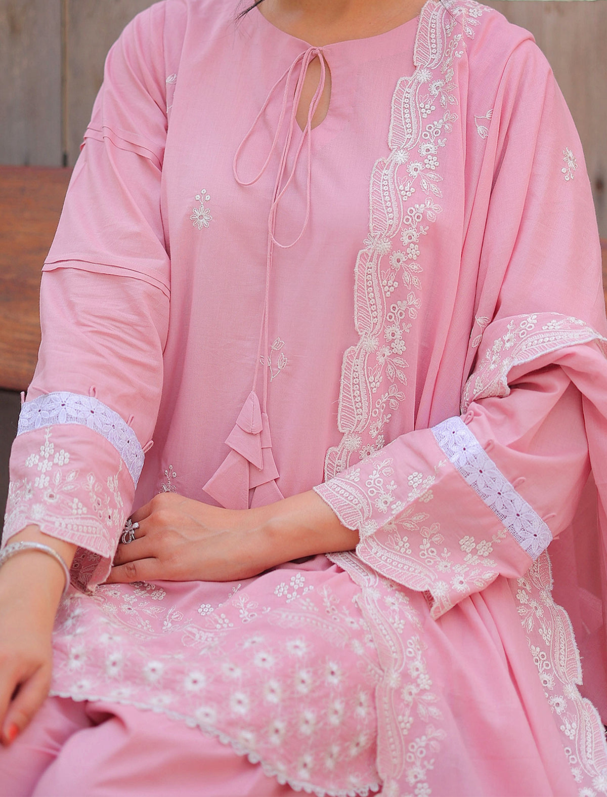 Blush Reverie 3 Piece Unstitched Embroidered Cotton Lawn