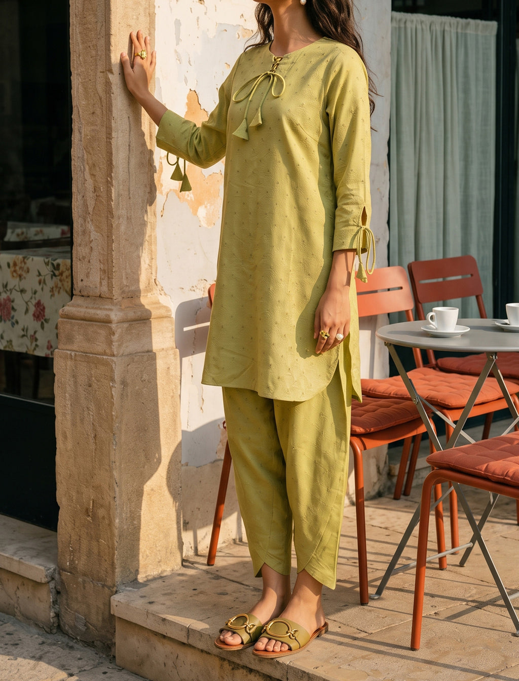 OCHRE- SELF JACQUARD SOLIDS