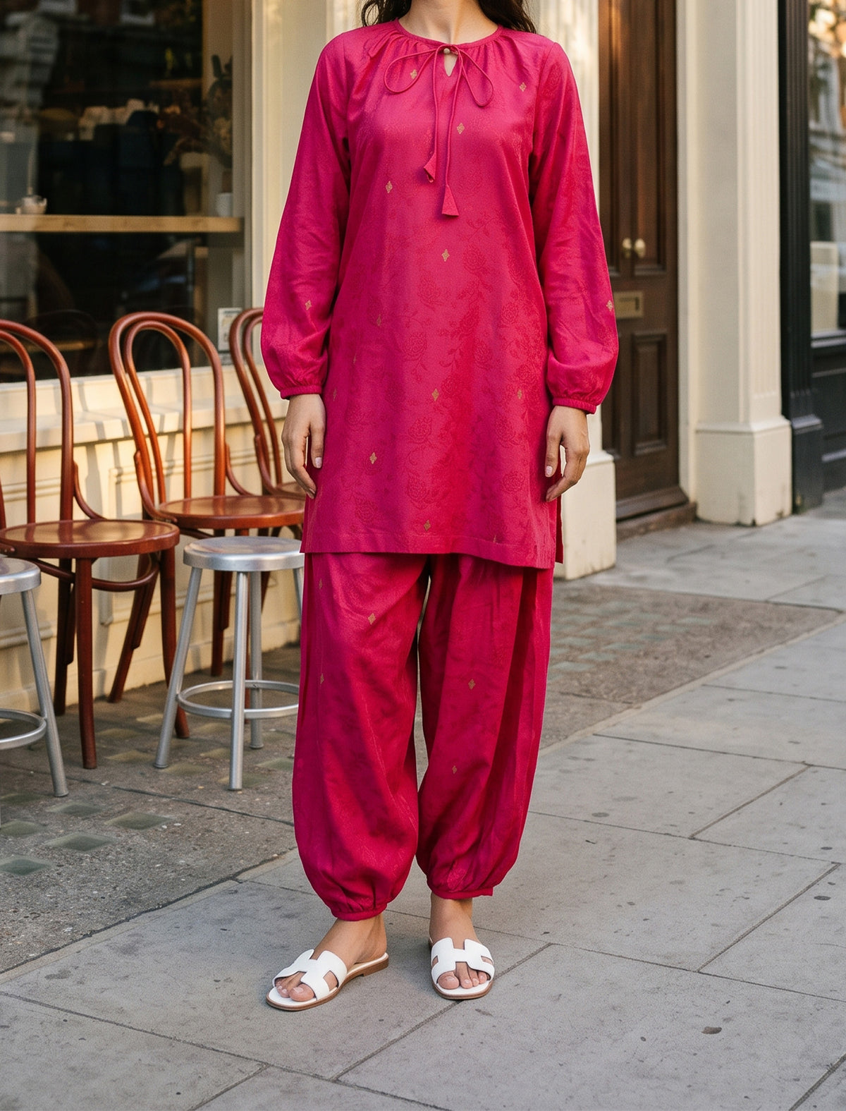 FUCHSIA- SELF JACQUARD SOLIDS