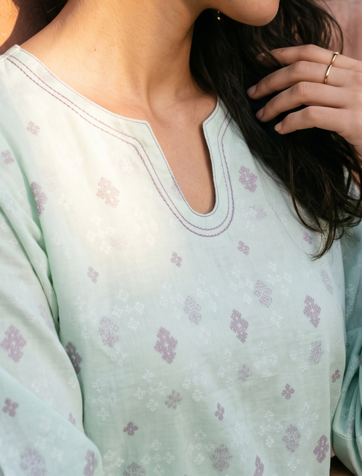 MINT WHISPER- SELF JACQUARD SOLIDS