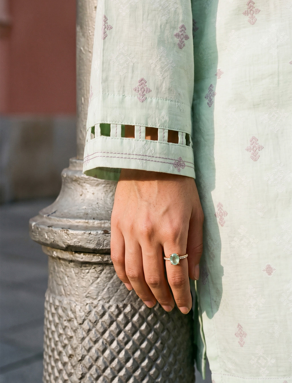 MINT WHISPER- SELF JACQUARD SOLIDS