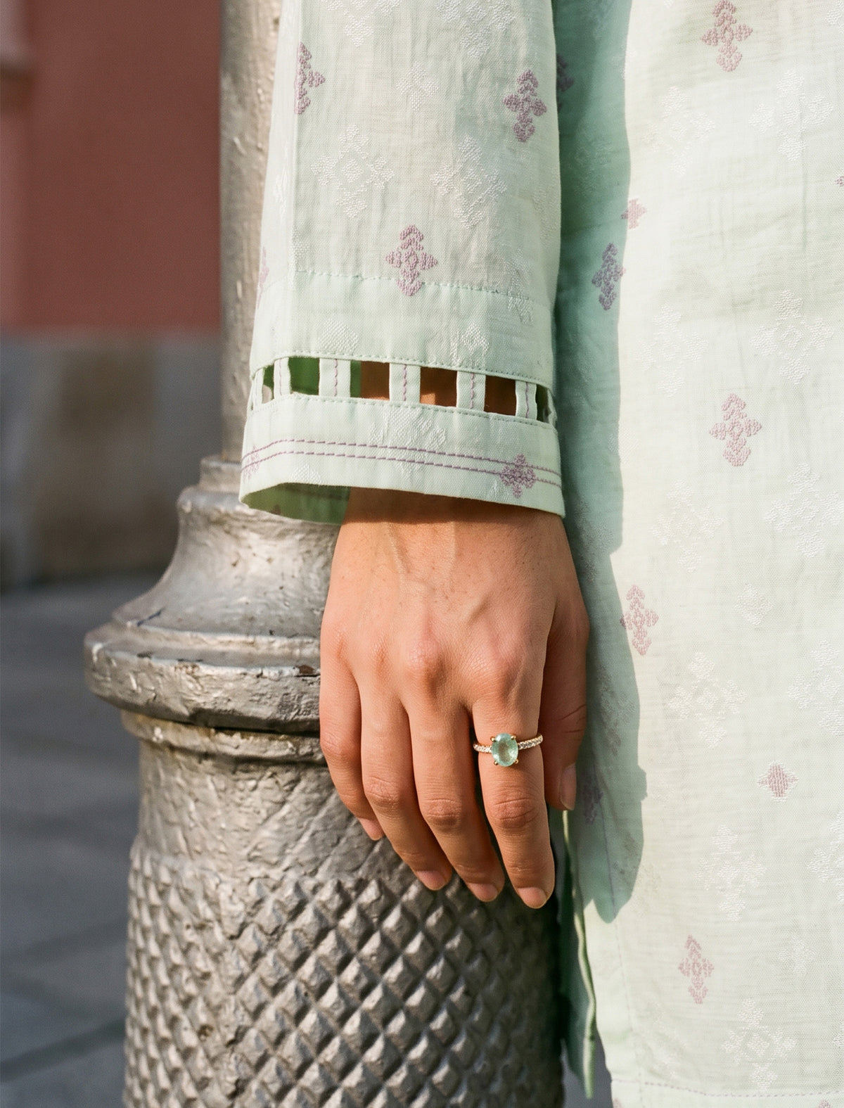 MINT WHISPER- SELF JACQUARD SOLIDS
