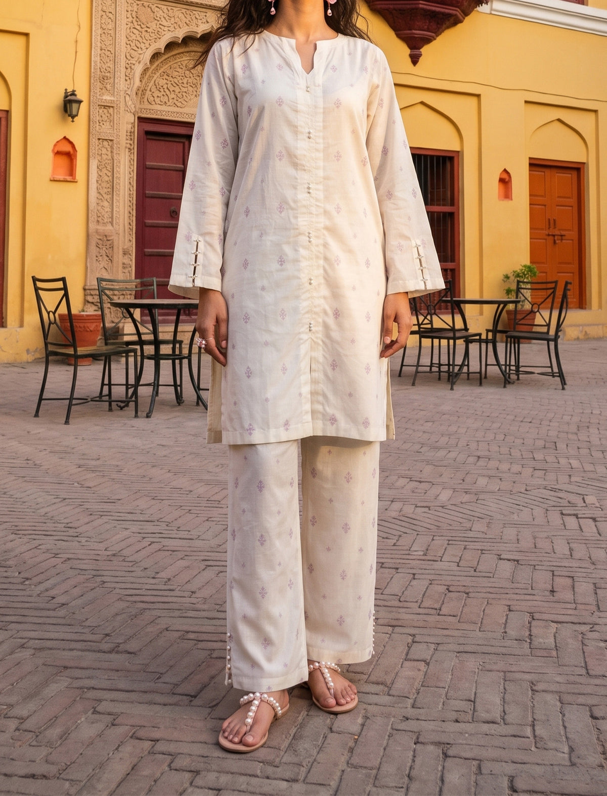 VANILA HUE- SELF JACQUARD SOLIDS