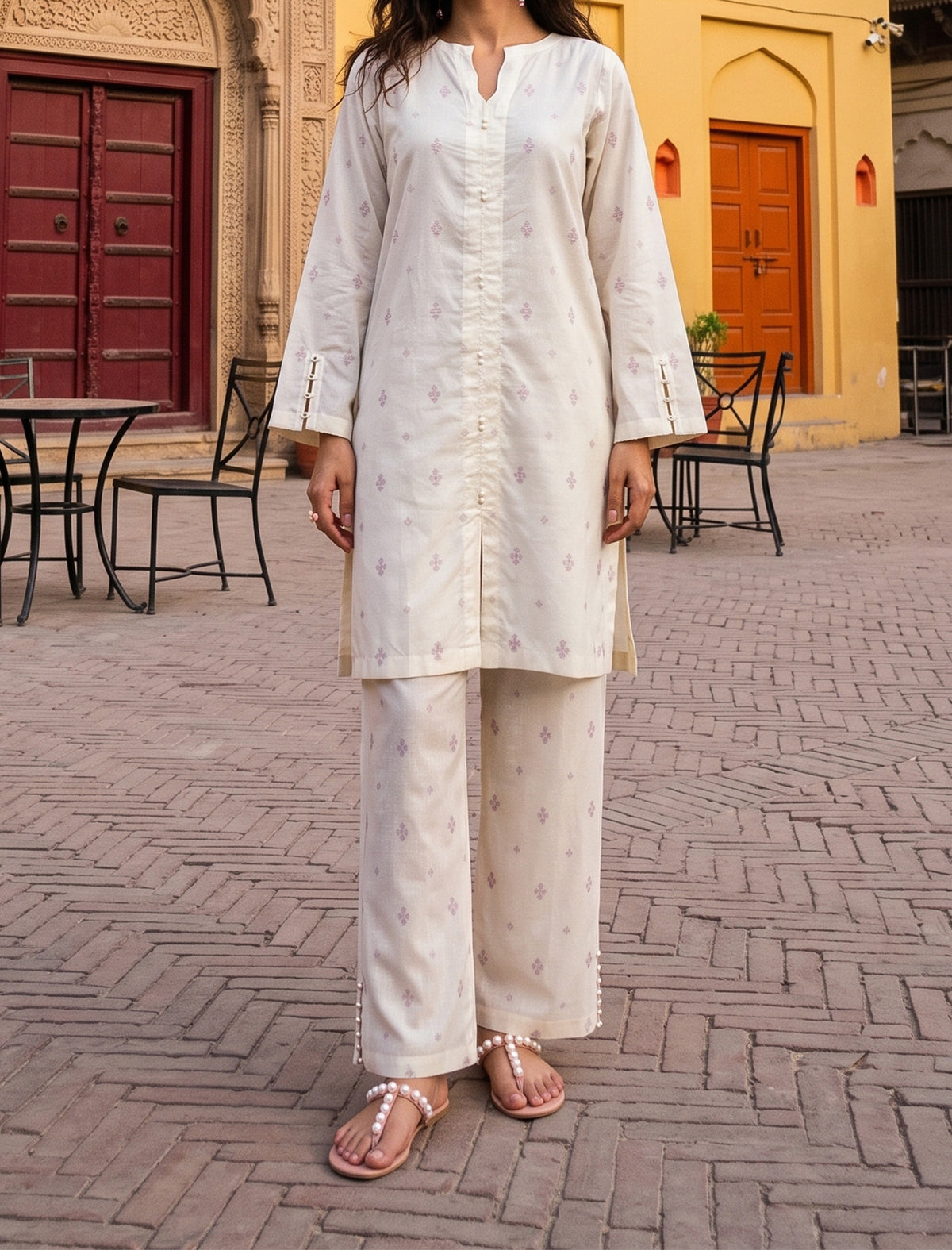 VANILA HUE- SELF JACQUARD SOLIDS