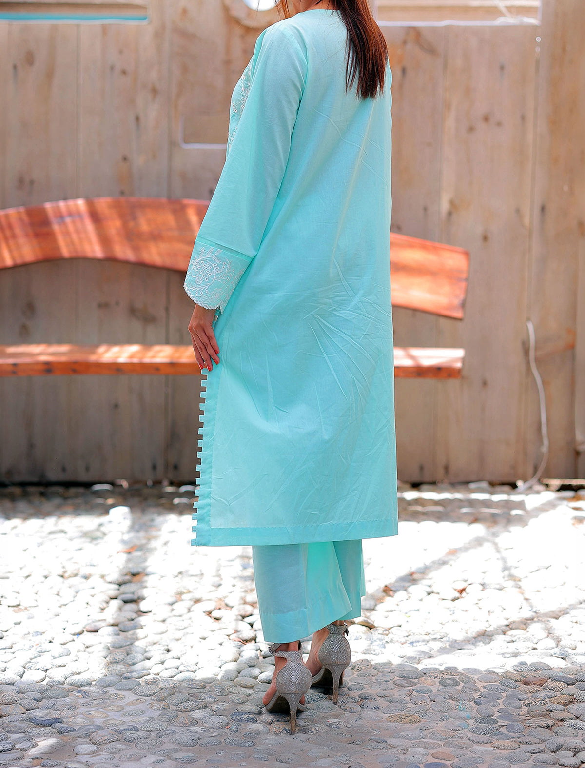 Crystal Waters 3 Piece Unstitched Embroidered Cotton Lawn