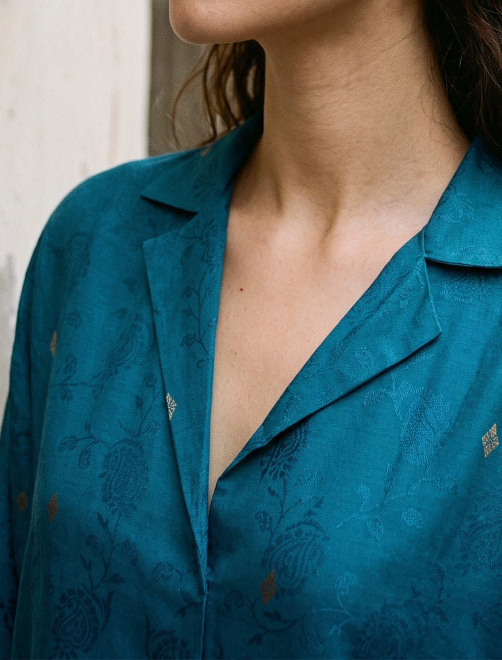 TEAL MIRAGE- SELF JACQUARD SOLIDS