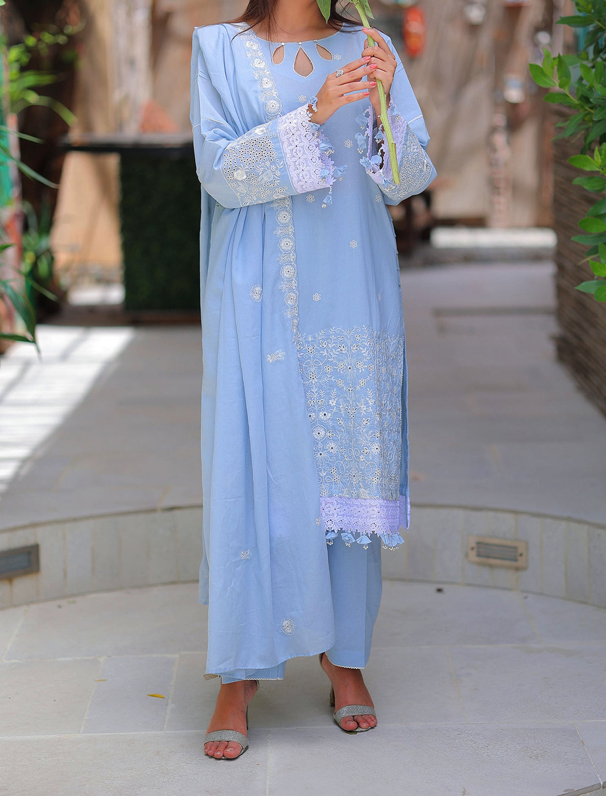 Dove Dreams 3 Piece Unstitched Embroidered Cotton Lawn