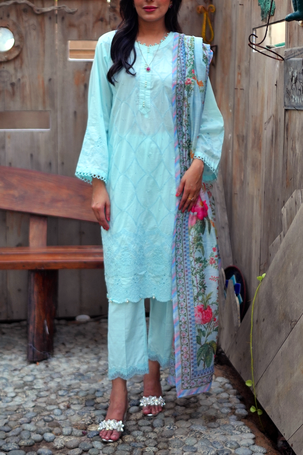 Cool Breeze 3 Piece Unstitched Embroidered Cotton Lawn