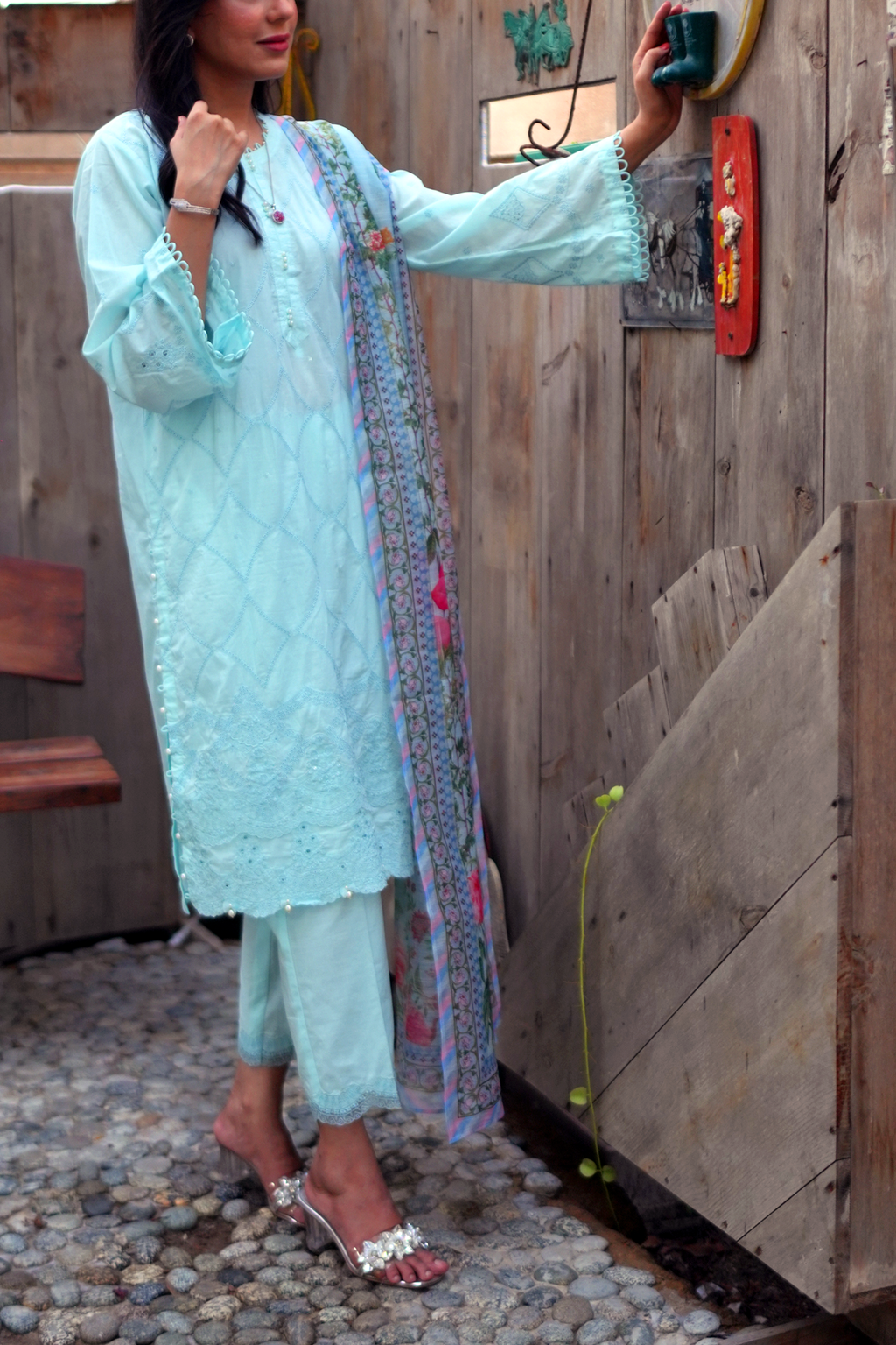 Cool Breeze 3 Piece Unstitched Embroidered Cotton Lawn