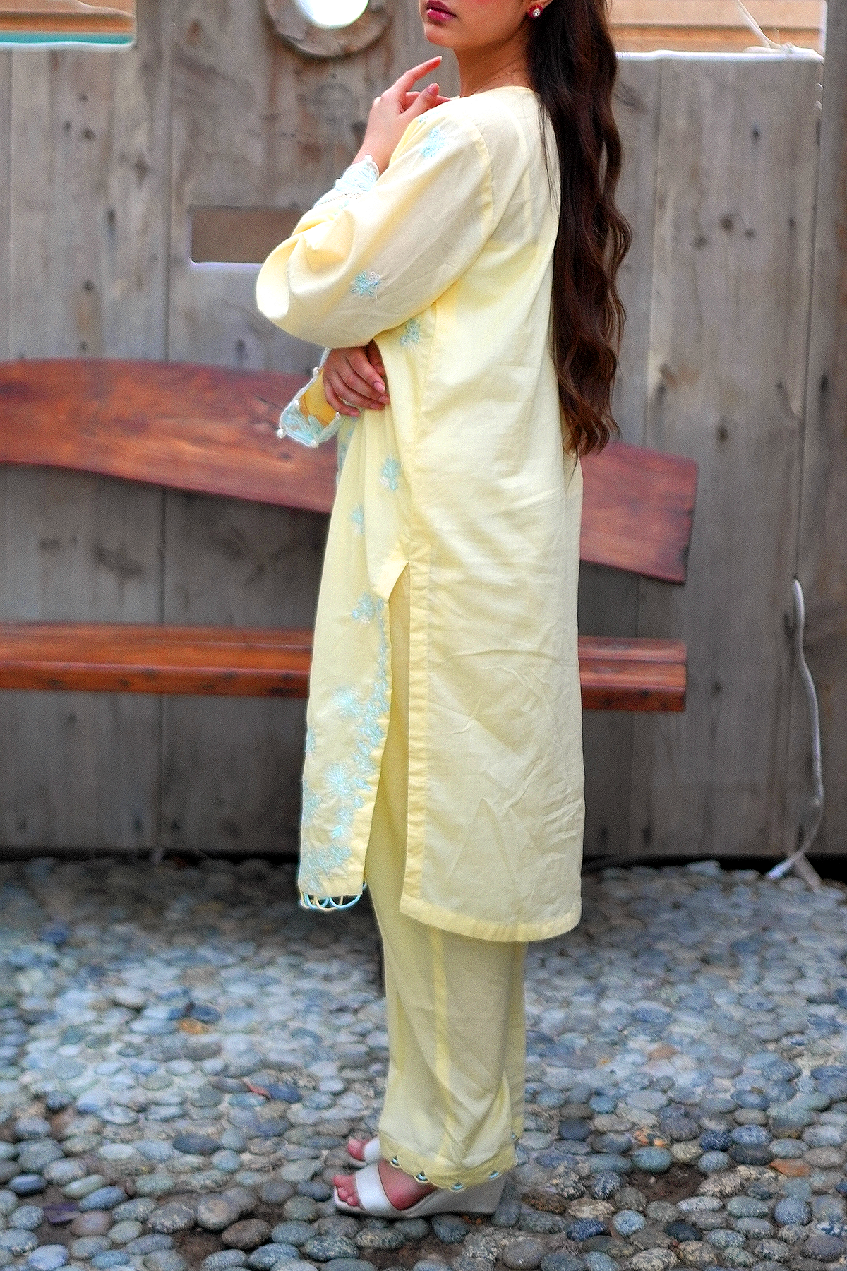 Citrine Mint 3 Piece Unstitched Embroidered Cotton Lawn