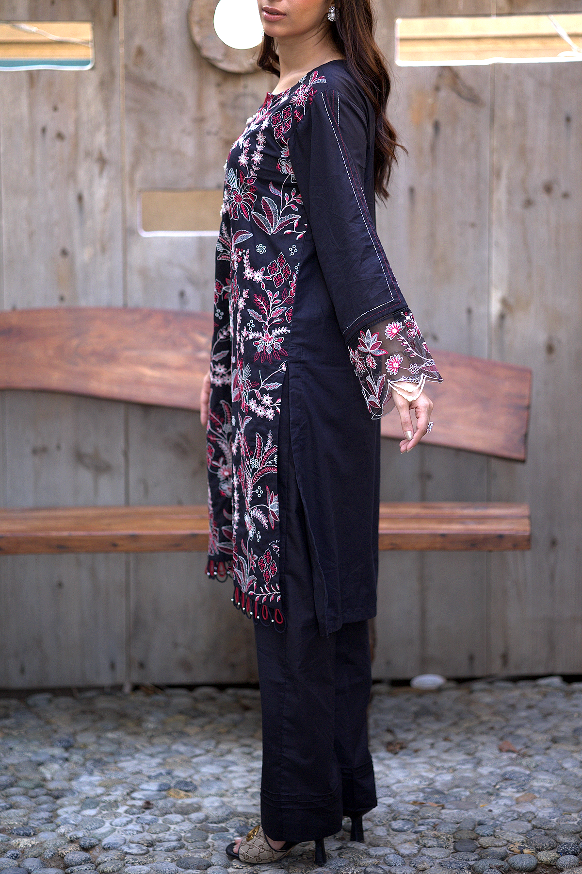 Embroidered Unstitched Lawn Cotton Suits - 3 Piece Suit Collection | Onyx Petal by Chamelistudio